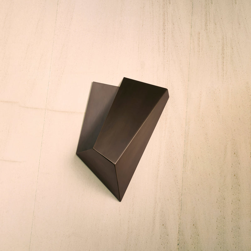 Katoptris Bronze Wall Light — top view of angular bronze design