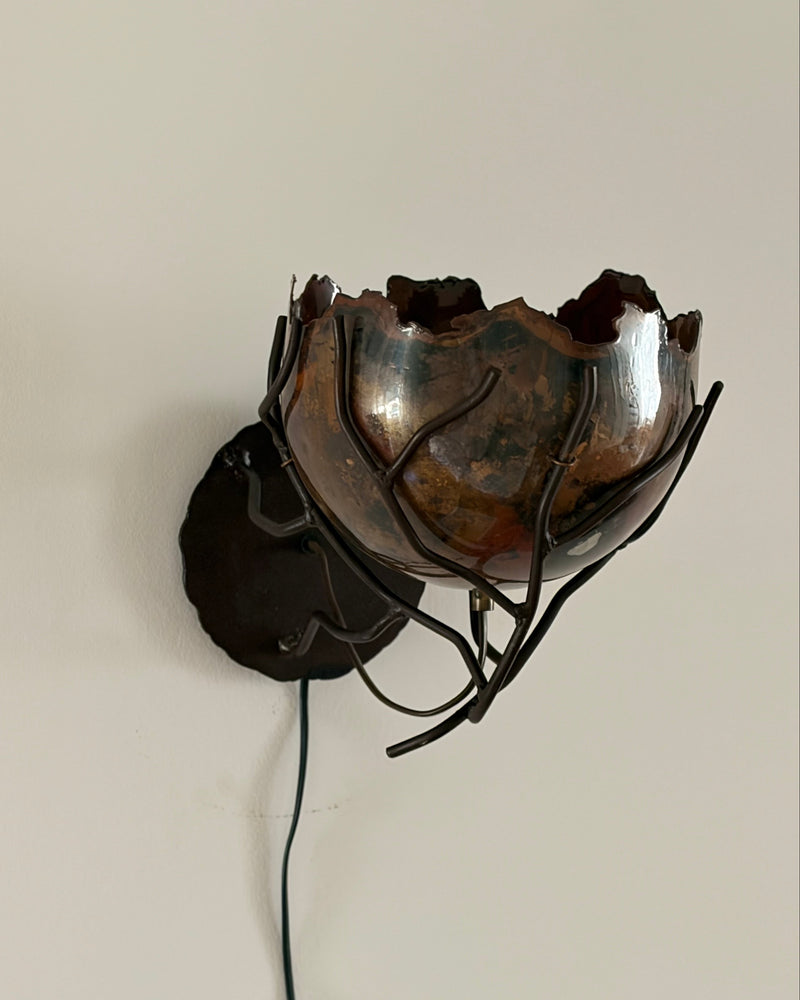 Metalwork Wall Sconce Wim Mulder Atelier The Netherlands 1980s — close-up