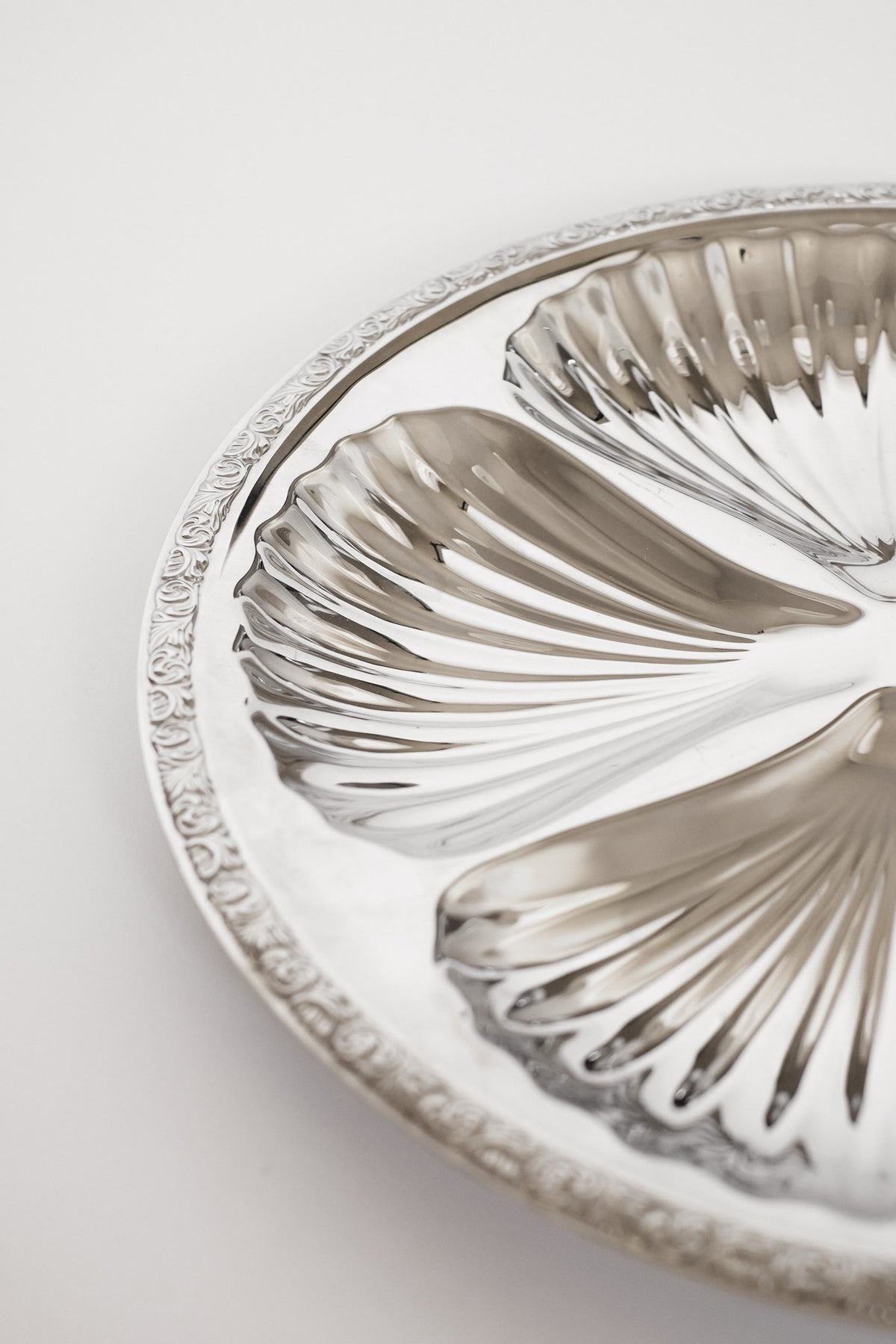 Large Vintage WMF Shell Serving Dish — close-up