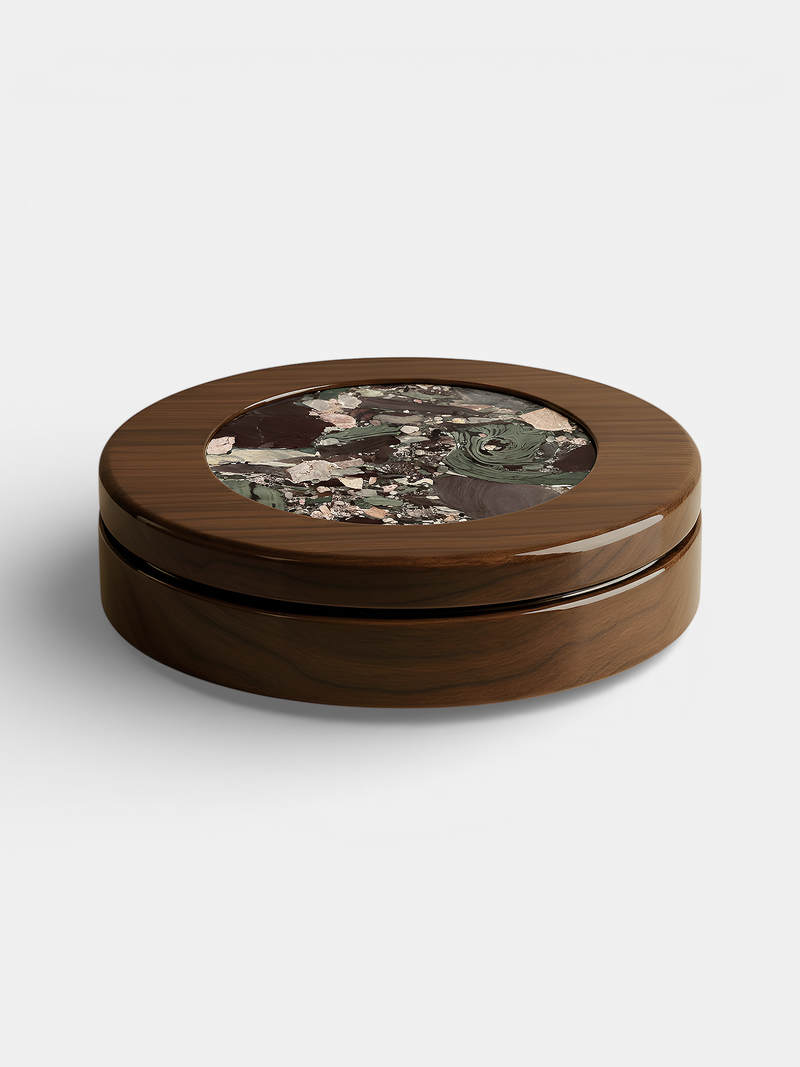 Yoyo Wooden And Quatre Saisons Marble Coffee Table — detail view