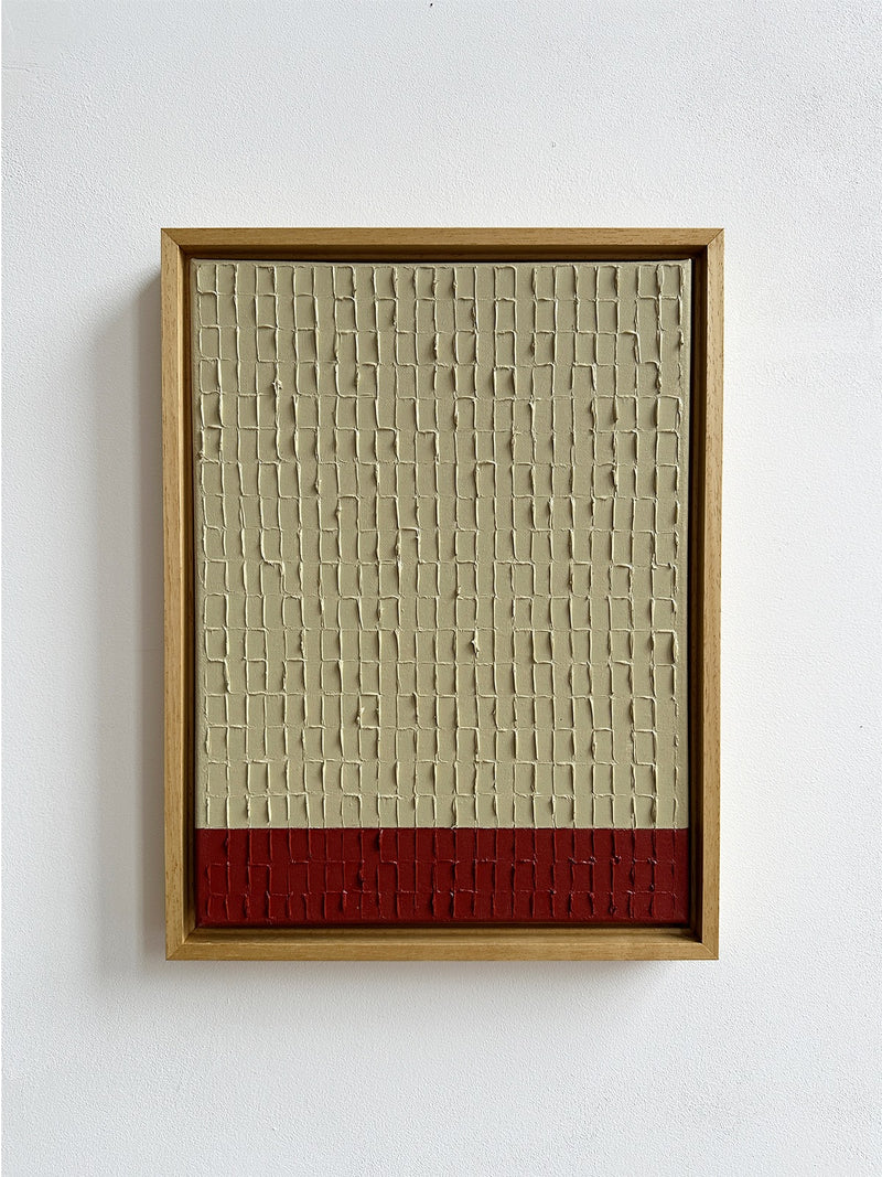 Buff Red - Signature' Painting by Roi Elmaliah | The Oblist — textured beige and red colors