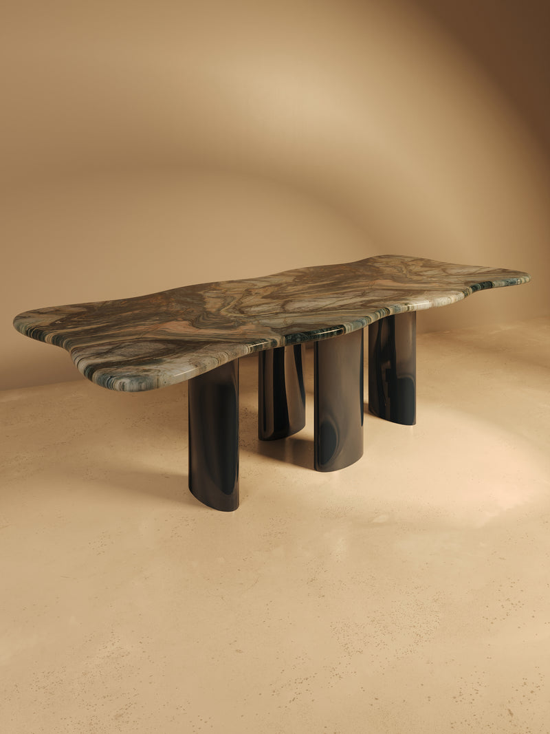 MOJÉ Blue Edition – Glossy Lacquered Base, Quartzite Blue Blend Top by VandaVee | The Oblist