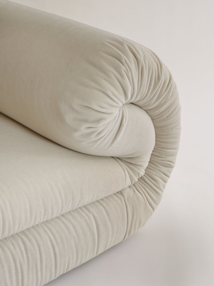 Riccio Armchair in Alpaca Velvet — side angle