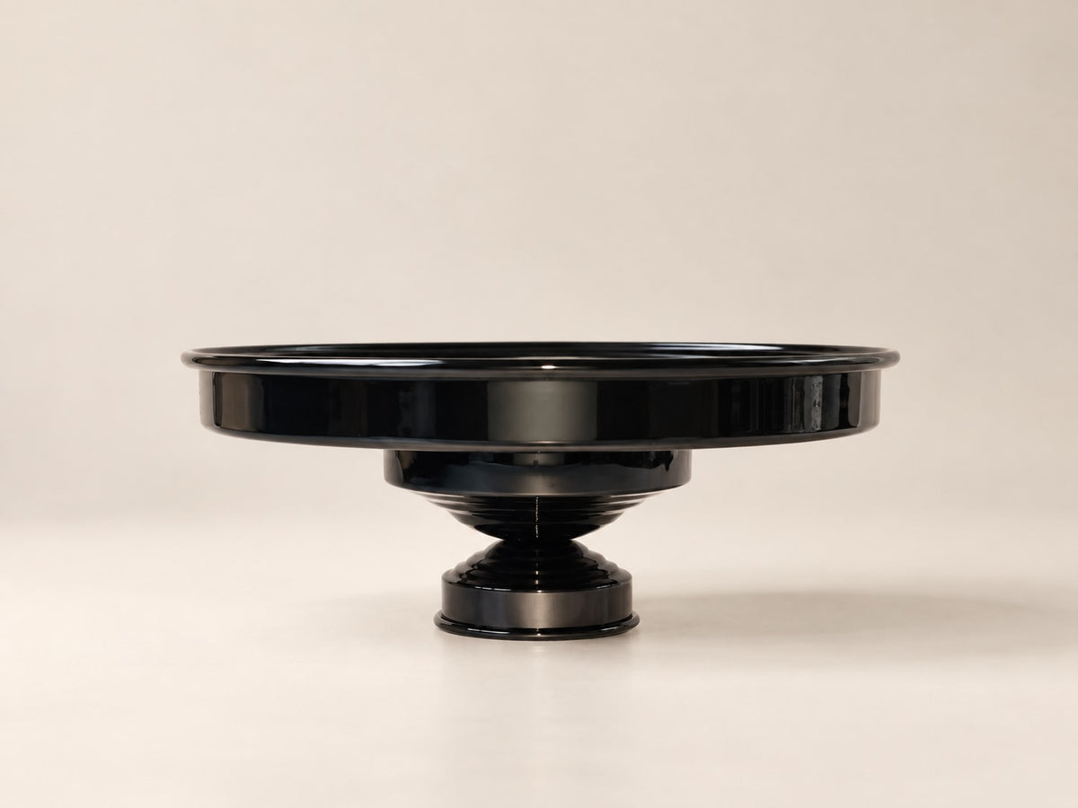 Art Deco Dish/centerpiece in Metal black Glossy by CASPAL | The Oblist