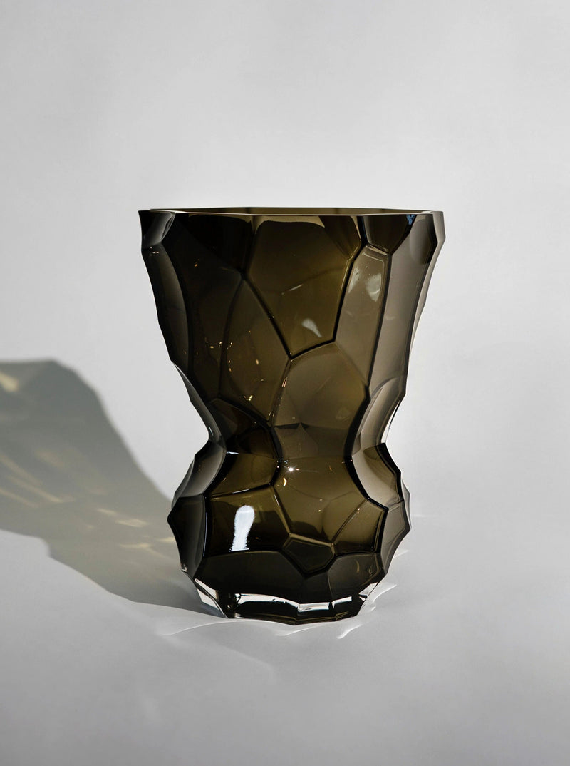 Reflection Vase - New Smoke by Hein Studio | The Oblist — handcrafted glass, smoky color
