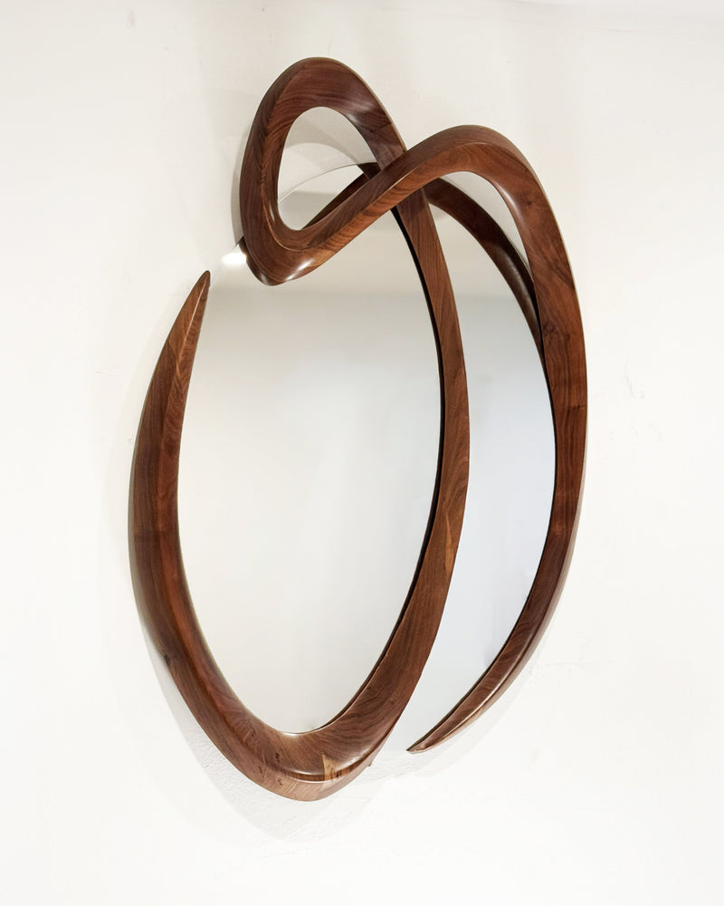 Saba Wall Mirror in Natural Stain on Walnut Wood by Amorph | The Oblist — walnut wood, modern design
