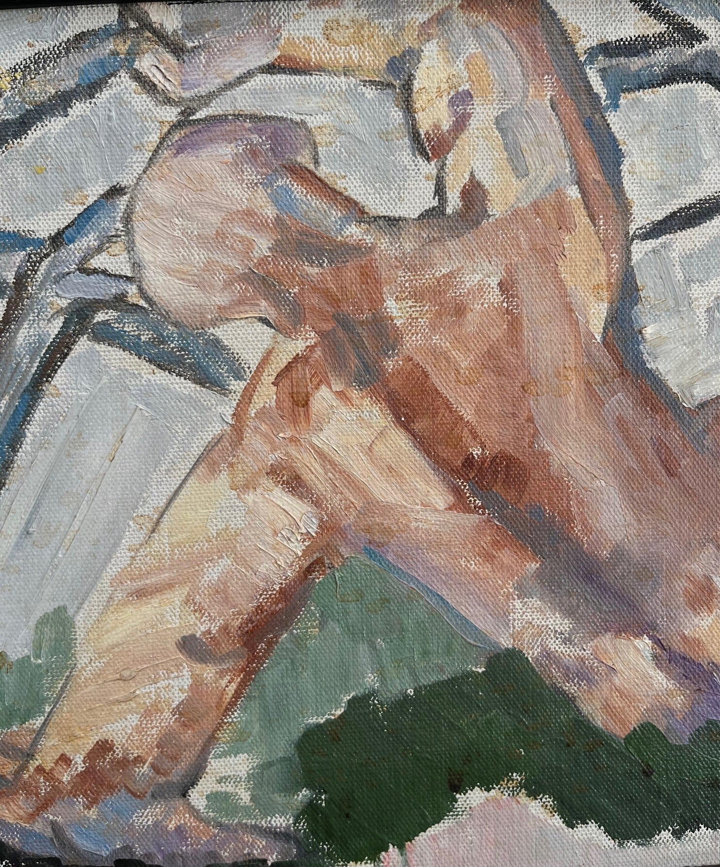 "King Lycurgus" Oil Painting on Board — detail view
