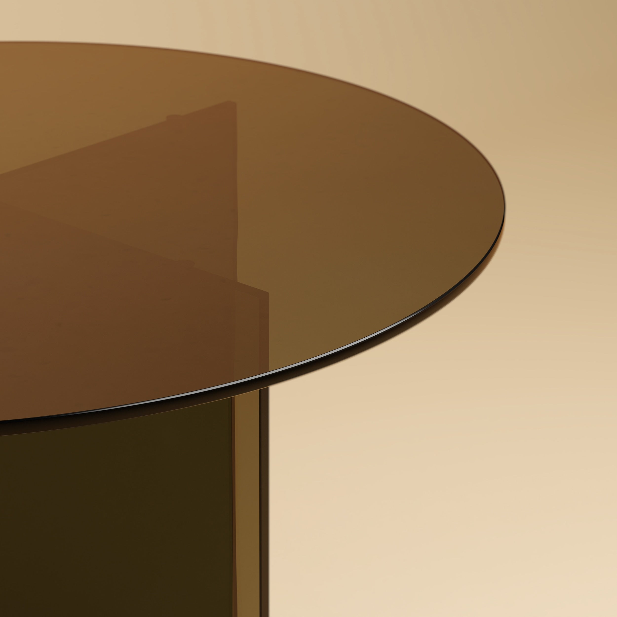 Round Glass Dining Table - YURI Series — side angle