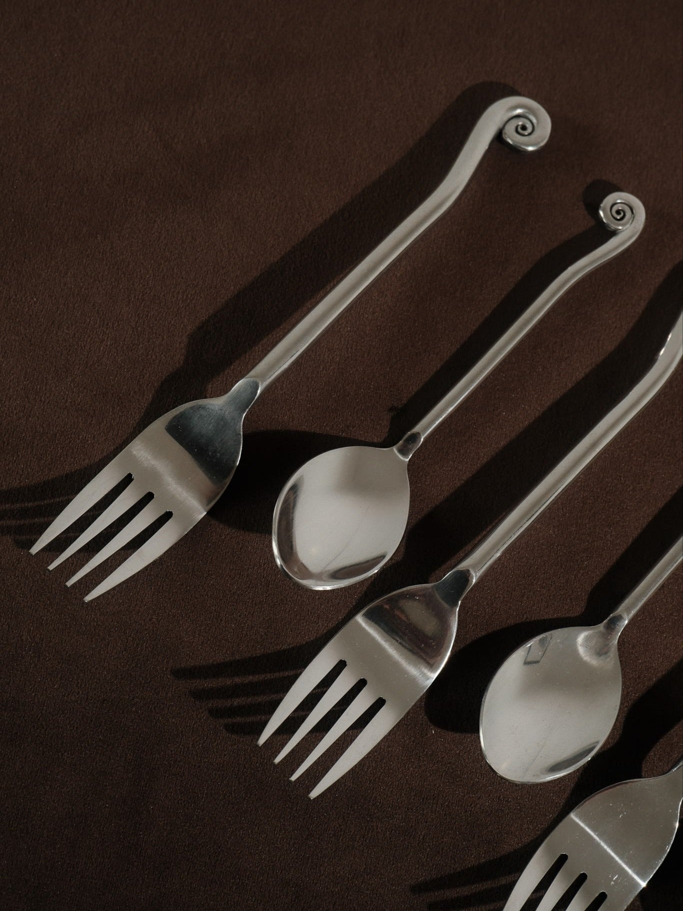 12-Piece Inox Cutlery Set with Spiral Handles — lifestyle setting