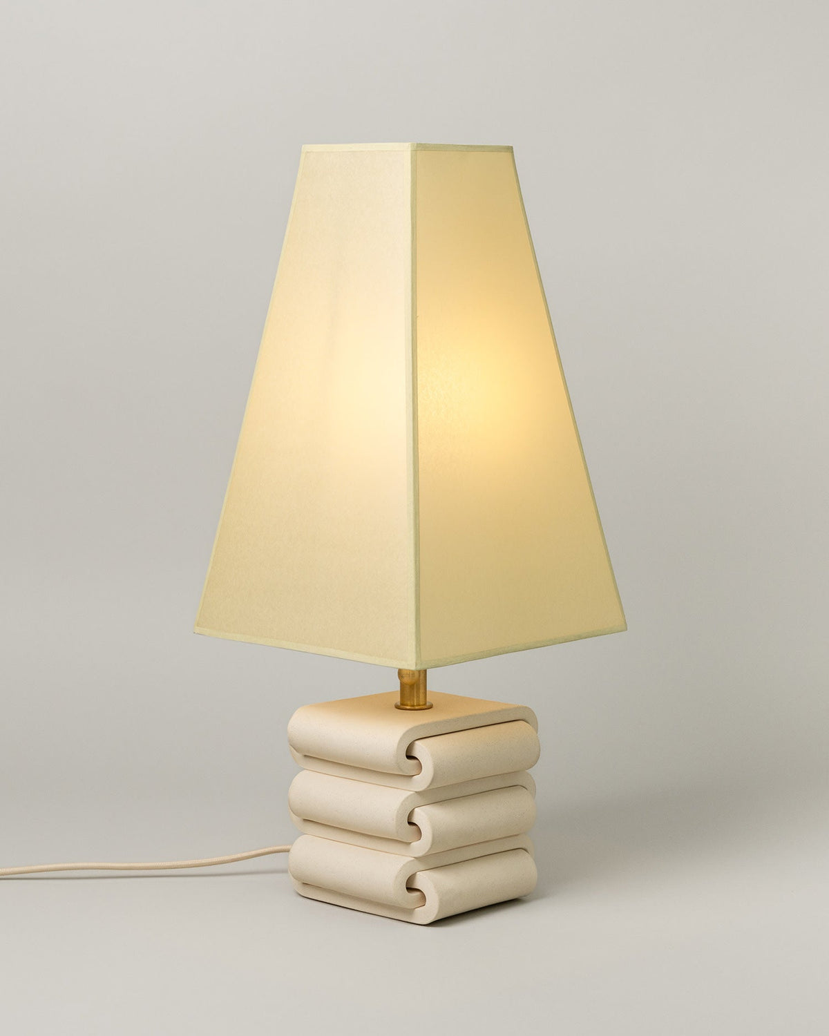 Gio Table Lamp,  Bone / Faint Green Shade — detail view