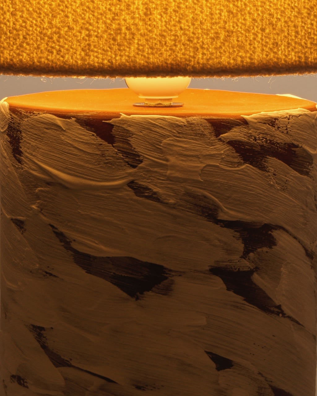 White Wind Table Lamps in Ceramic — close-up of textured ceramic base