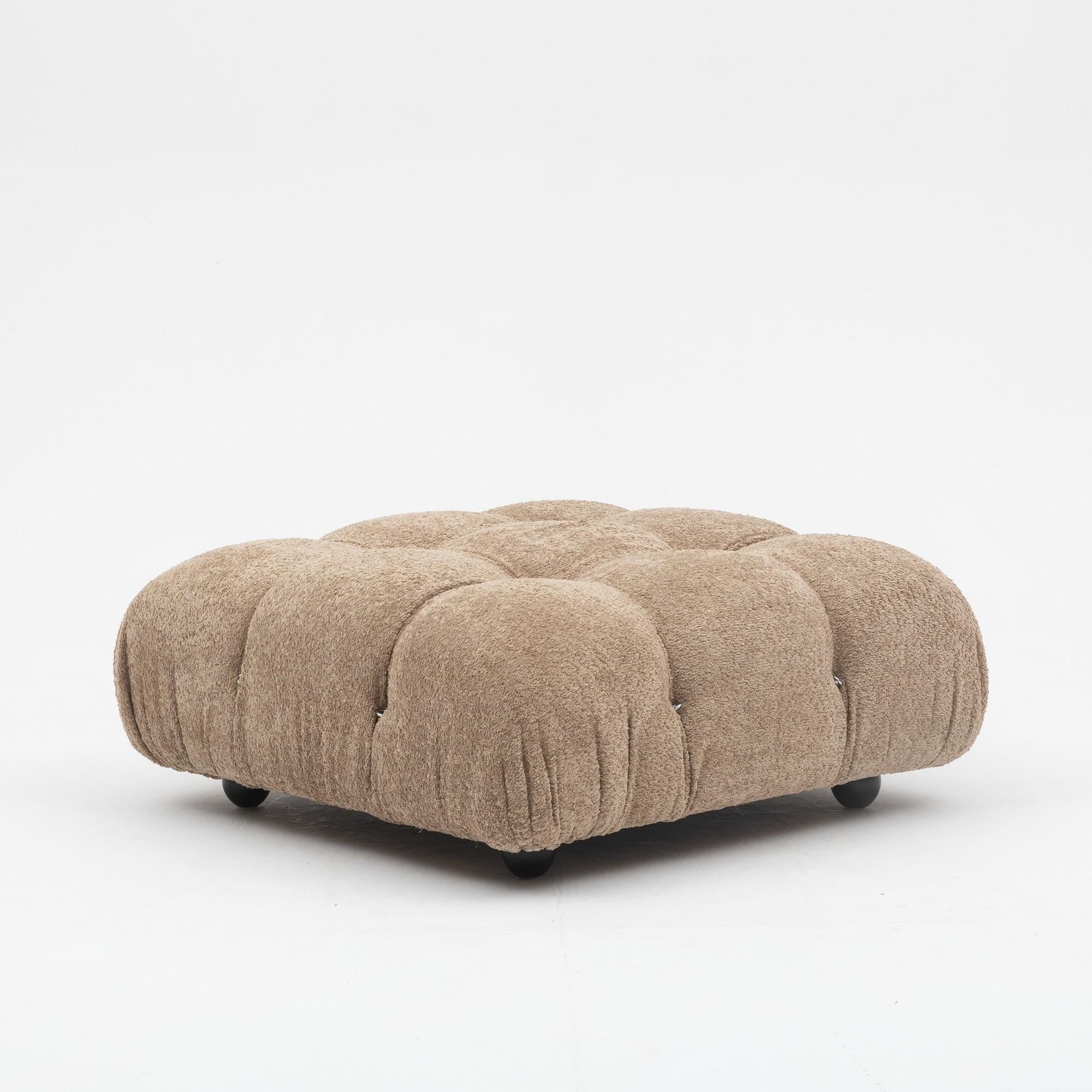 Camaleonda Sofa Set by Mario Bellini, Customised in Light Sand Bouclé, 1970s — lifestyle setting