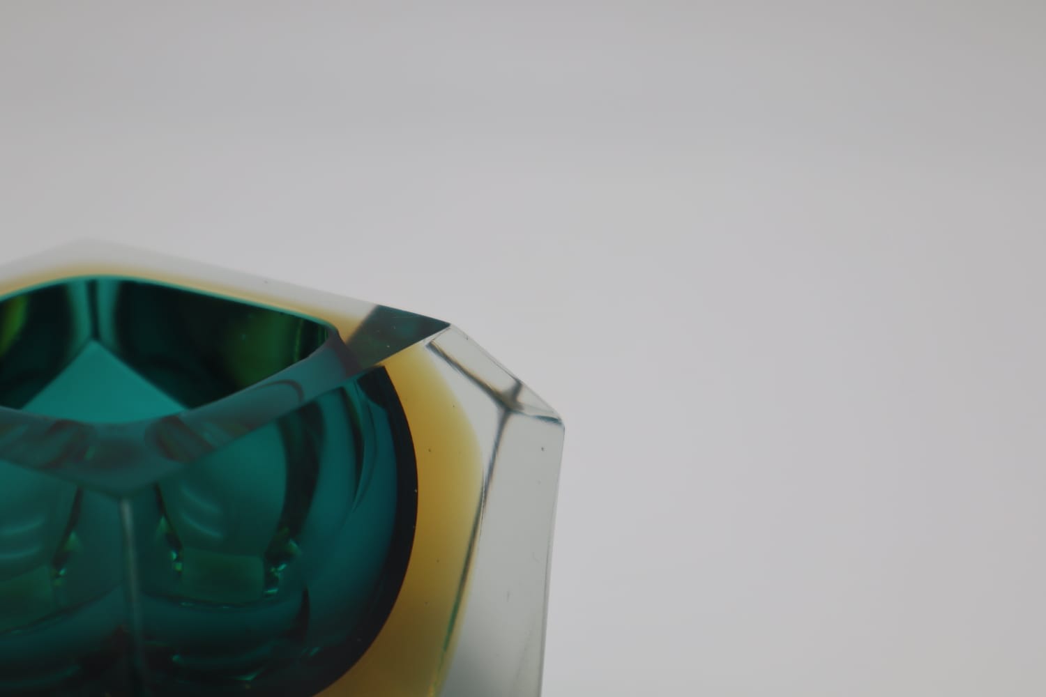 Diamond Murano Glass Ashtray by Flavio Poli for Seguso 60's