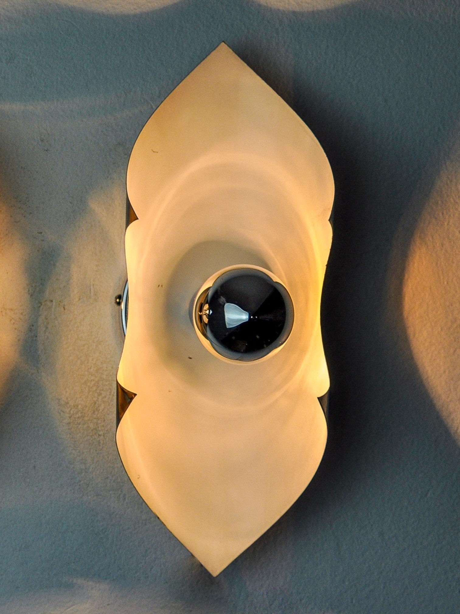 Pair of "Folio" Wall Lights, Italy, 1970s — back view highlighting light fixture design