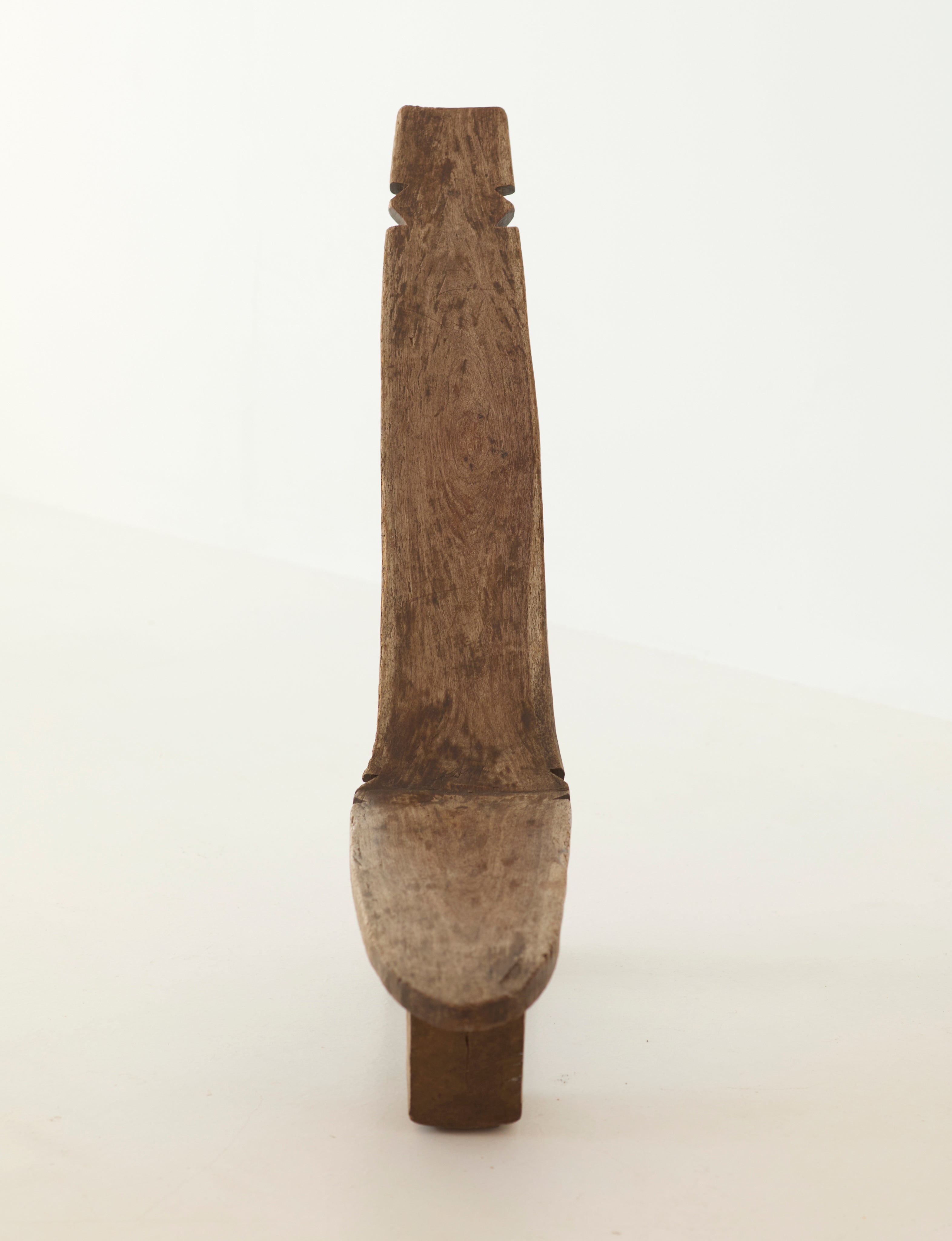 West African Monoxyle Lobi / Stargazer Chair, C. 1950 — top view of handcrafted wooden seat