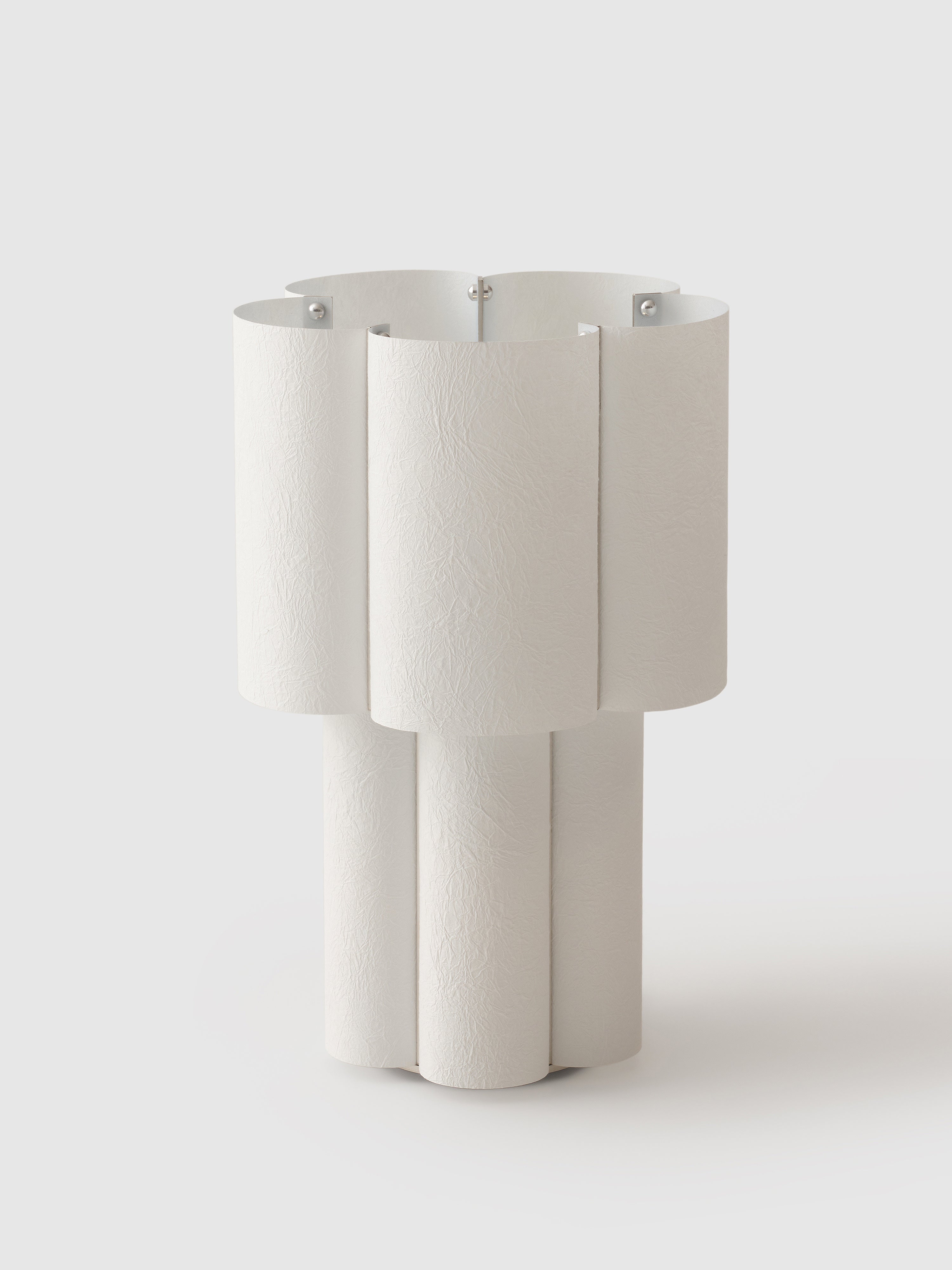 Soom Hanji Table Lamp — side angle showing white textured design
