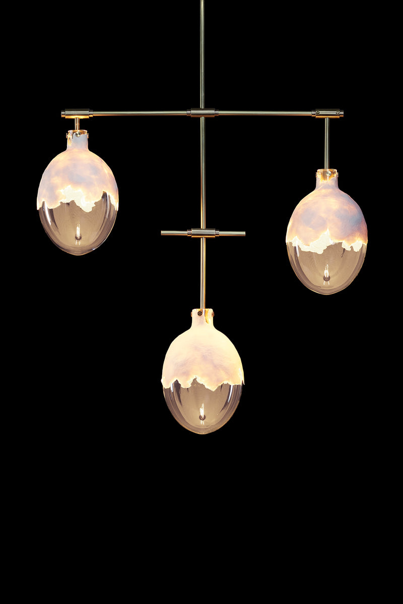 GLOW 3 CHANDELIER by KAIA | The Oblist — glass globes, modern design