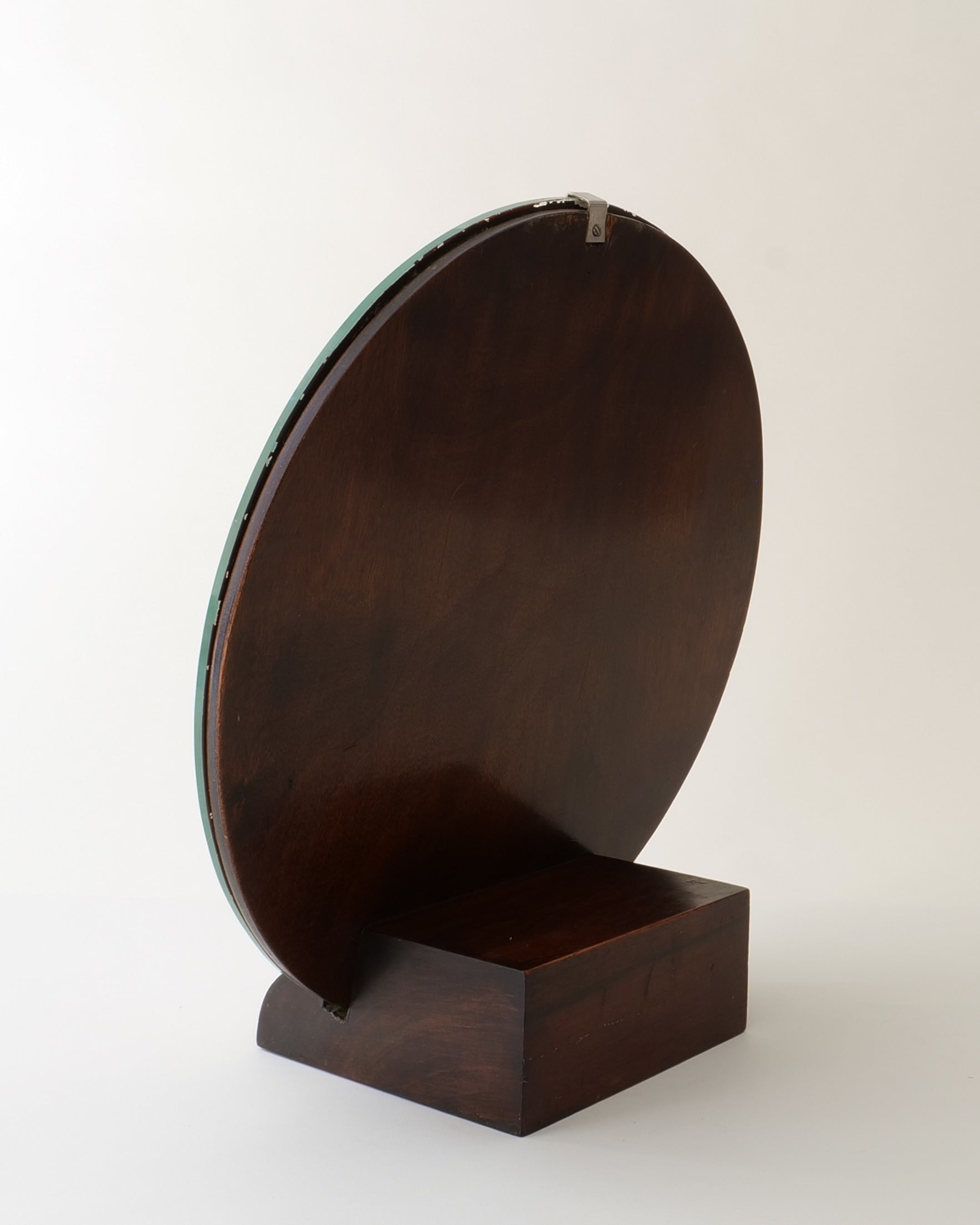 Italian Art Deco Walnut Table Mirror c.1930 — lifestyle setting