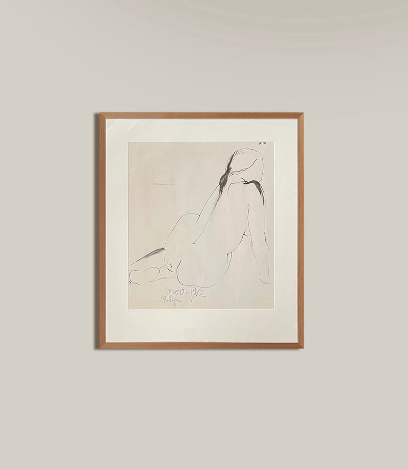 Reclining Nude in Ink, 1962 by Médecine | The Oblist — ink on paper, contemporary