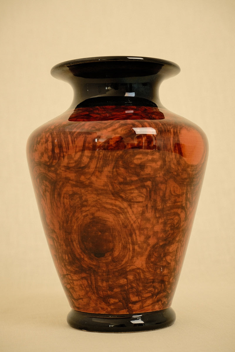 Art Deco Vase with Burl Wood Pattern by Truffe Studio | The Oblist
