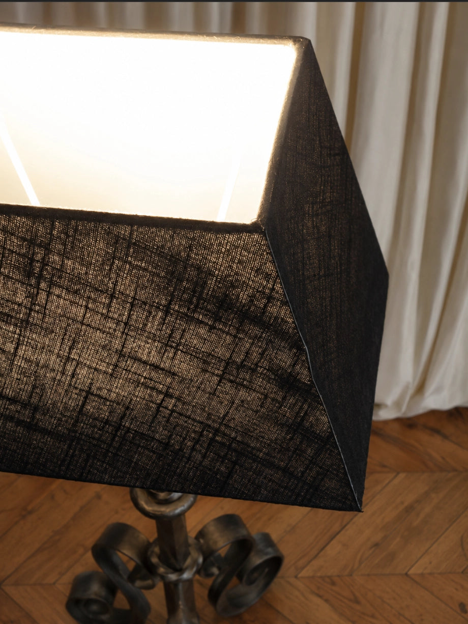 1950s French Vintage Wrought Iron Table Lamp — lifestyle setting