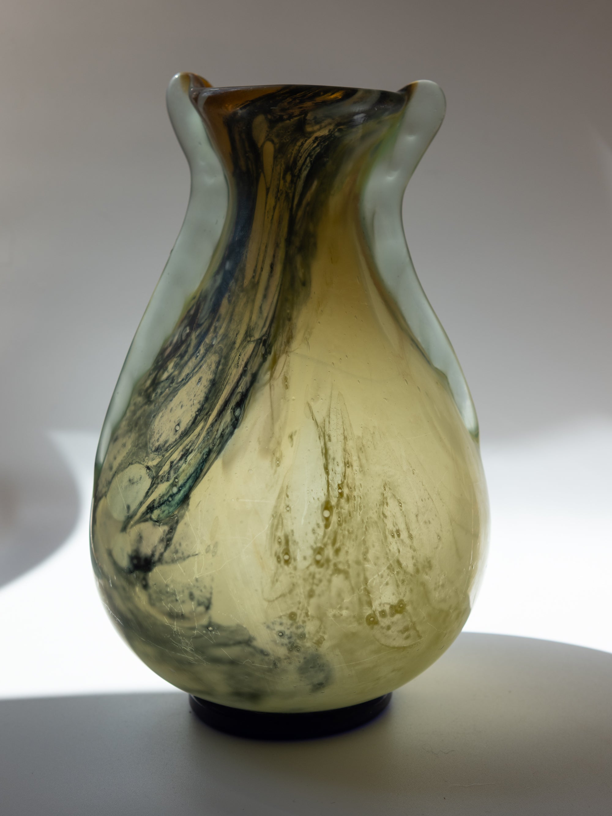 Murano Marbled Vase in Glass, Italy - c. 1970s — lifestyle setting
