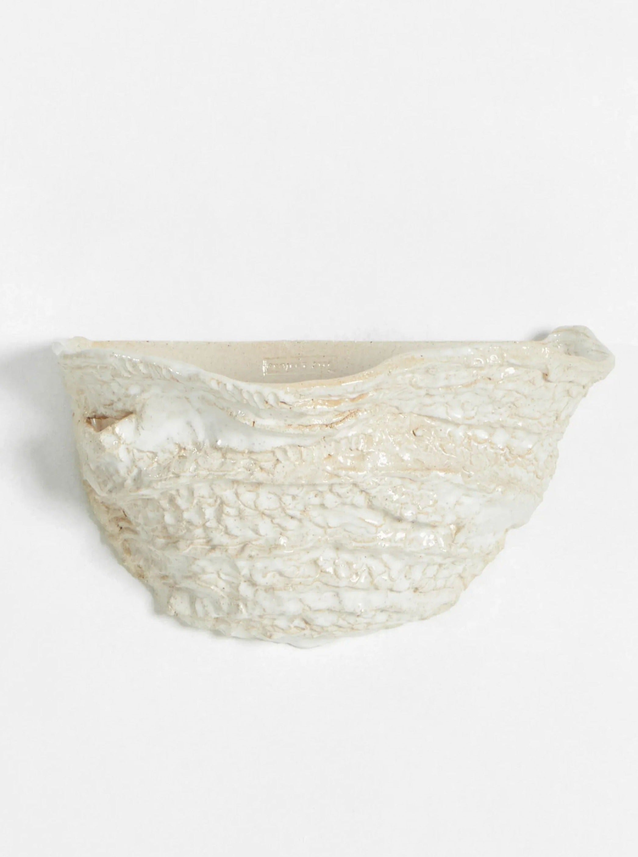 Casa Wall Light No6 — side angle showing textured ceramic surface