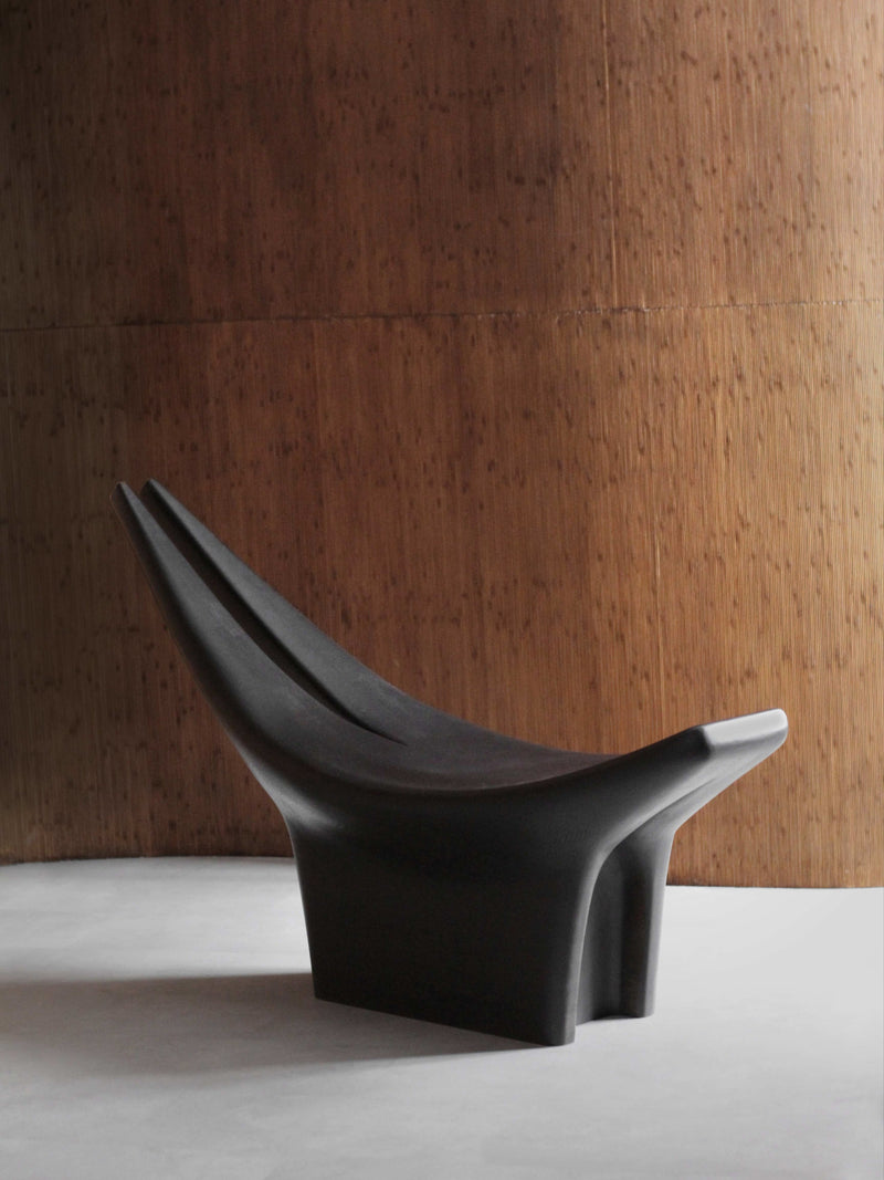 Dym Lounge Chair by ZEMNA | The Oblist — black molded plastic