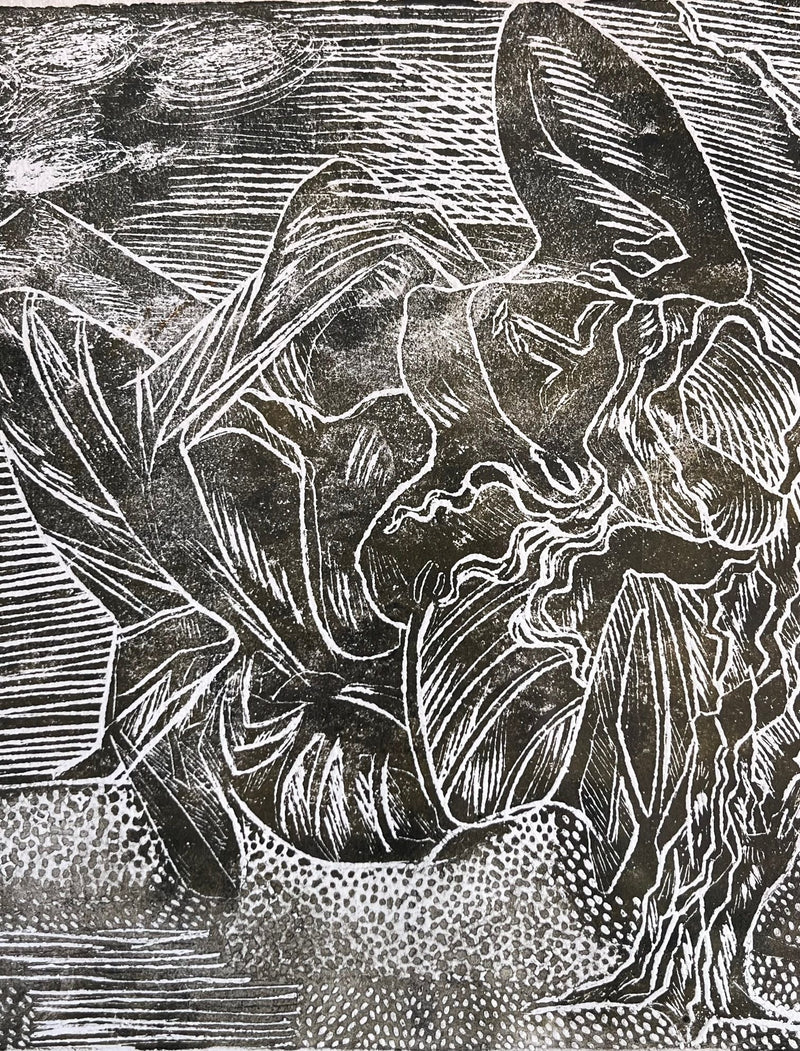 Axel Salto Original Woodcut circa 1930s — detail view