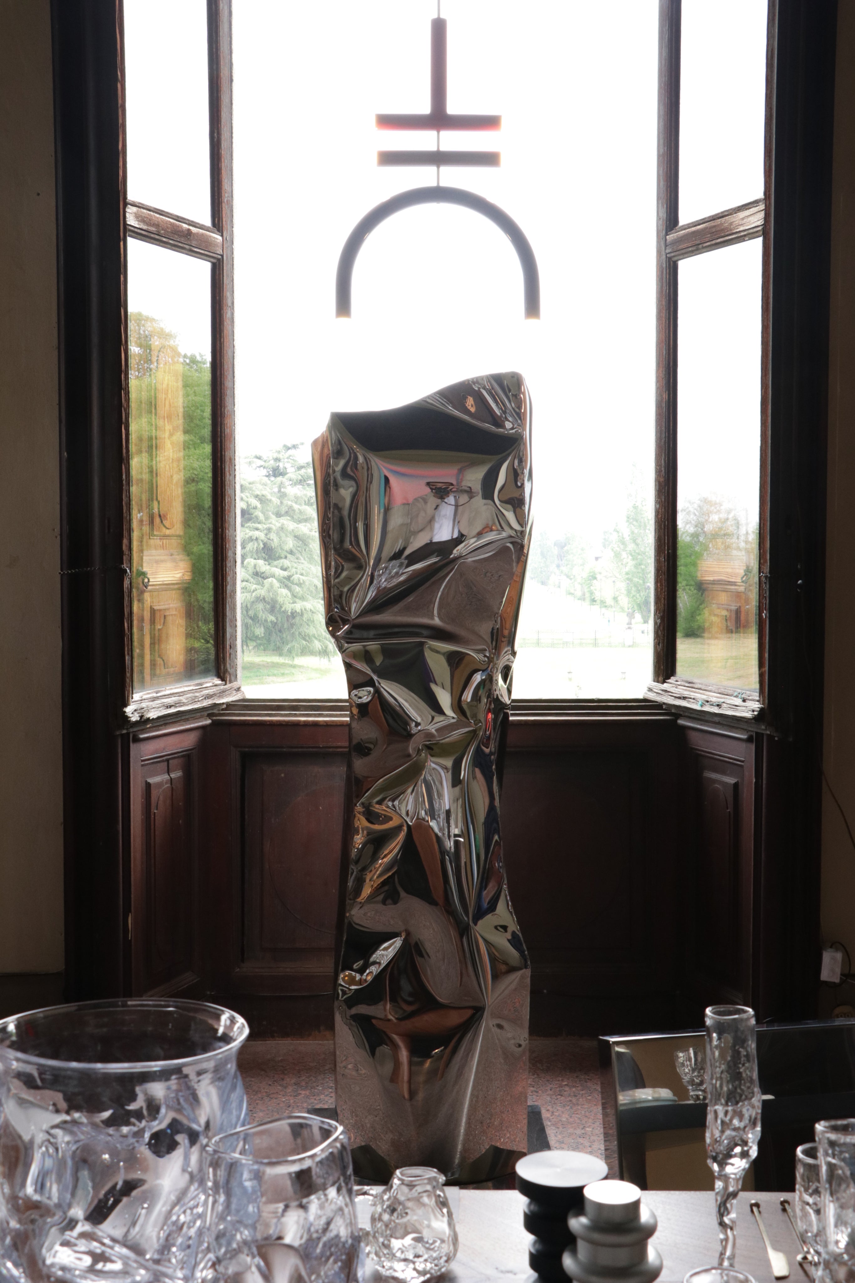 Stainless Steel Sculpture - Monolith Series by Nitush Aroosh — lifestyle setting