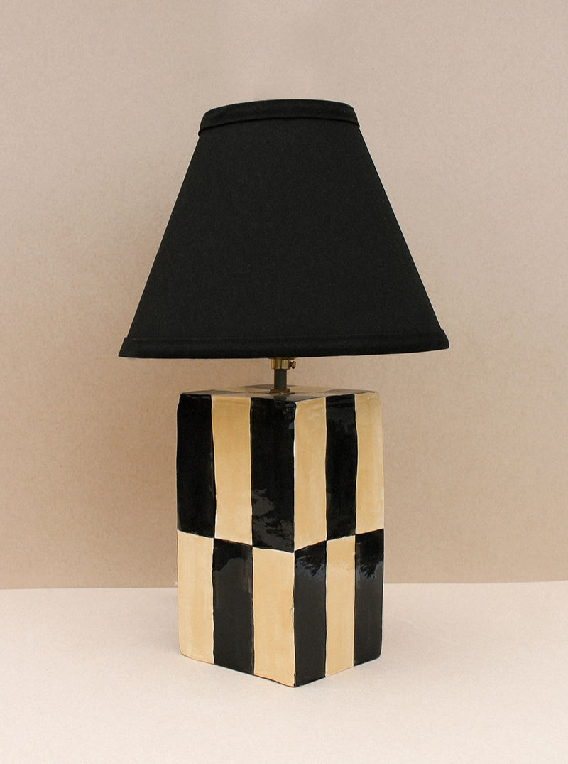 Socorro Lamp by Casa Veronica | The Oblist — handcrafted ceramic, black and cream