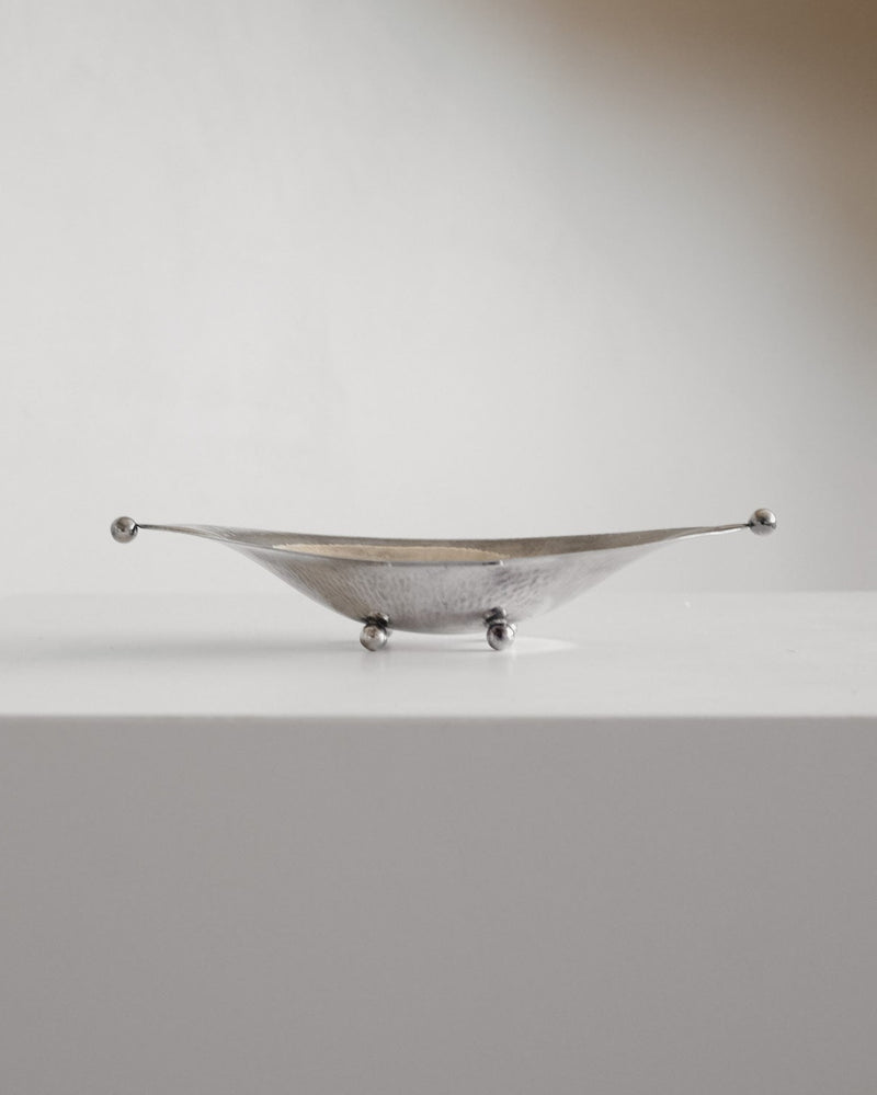 Vintage Silver-Plated Dish with Hammered Texture by septembre studios | The Oblist
