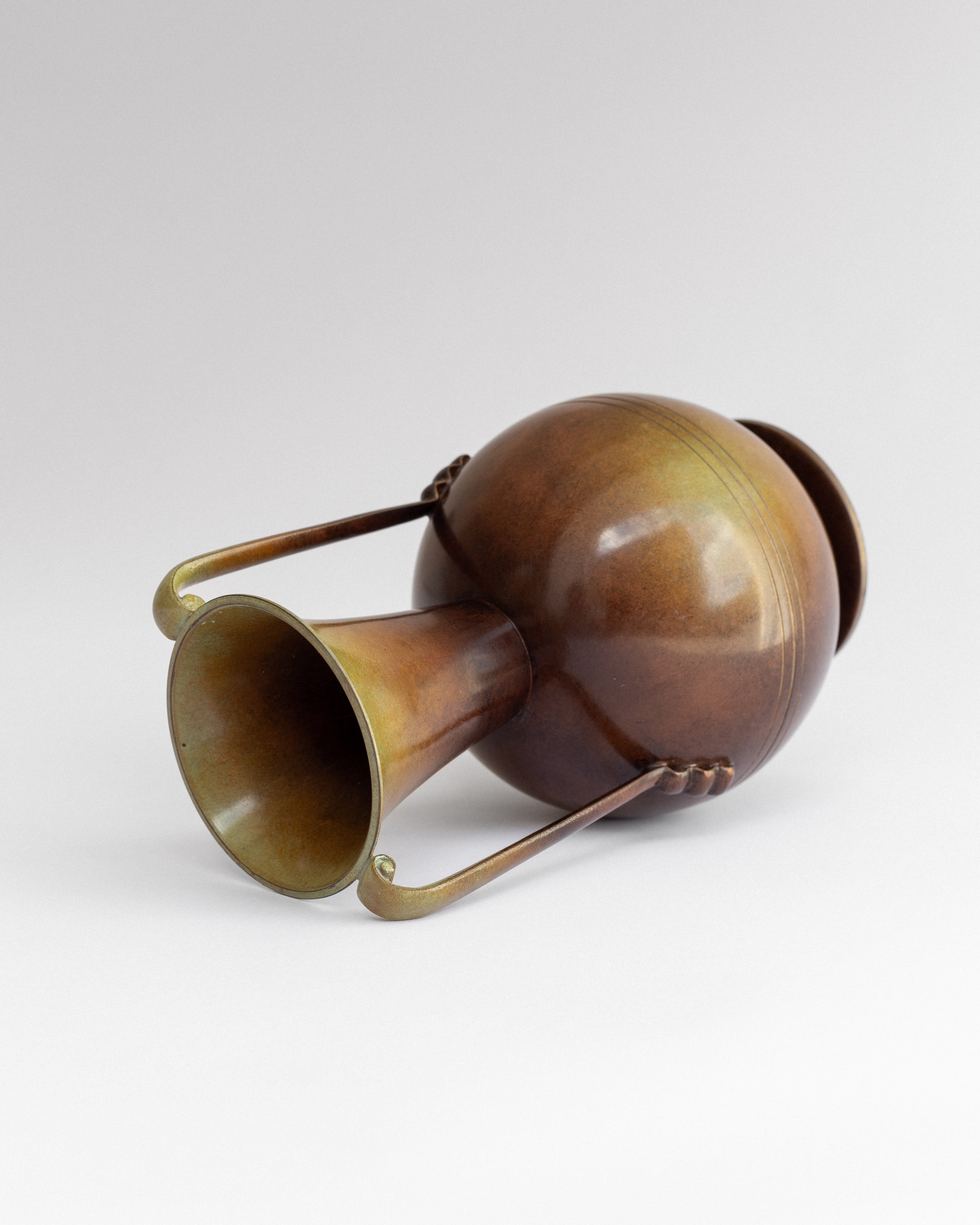 Art Deco Bronze Patinated Amphora by Ystad-Metall, Sweden, 1930s — lifestyle setting