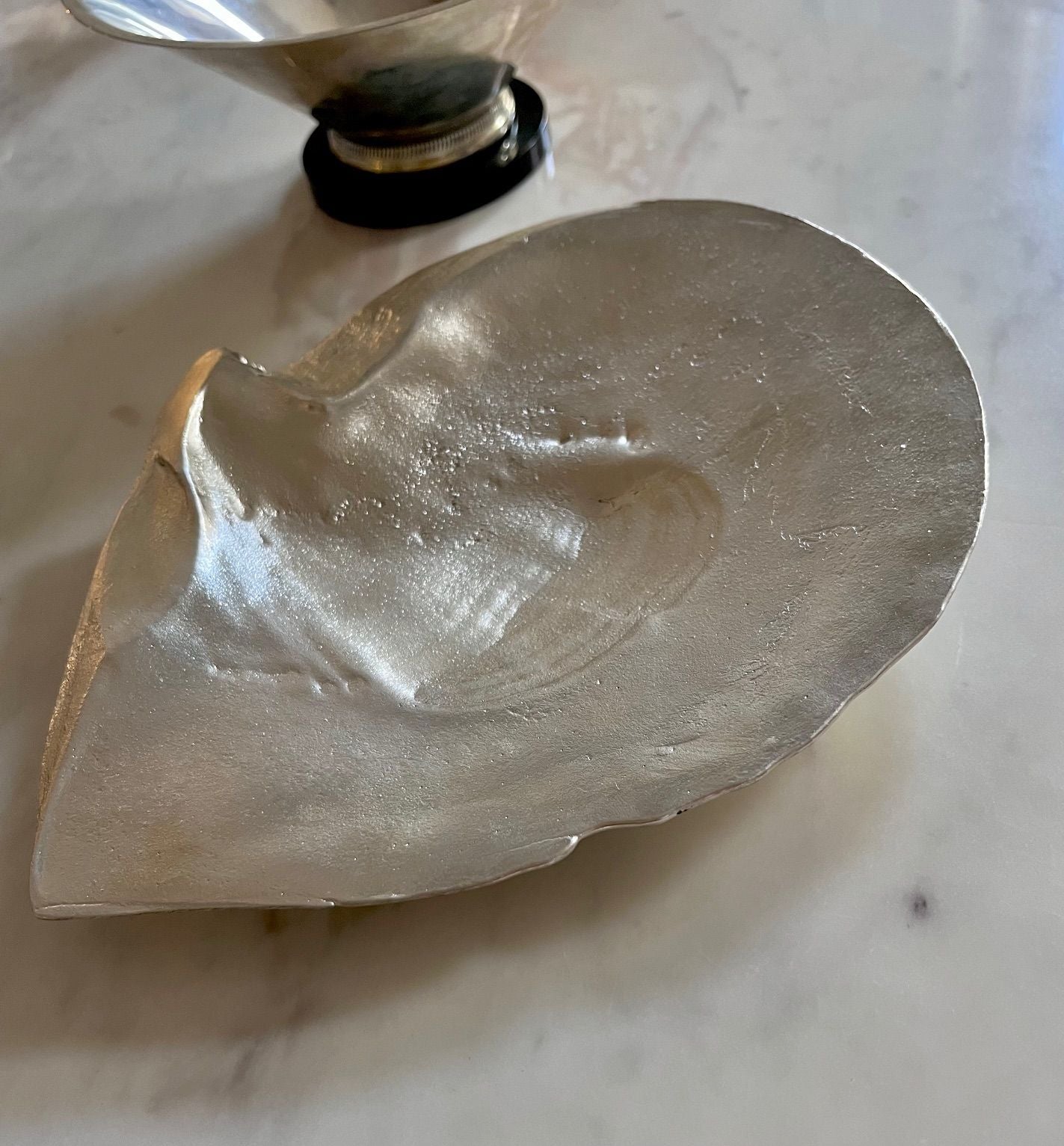 Oyster Shell Sculpture in Silver — in context