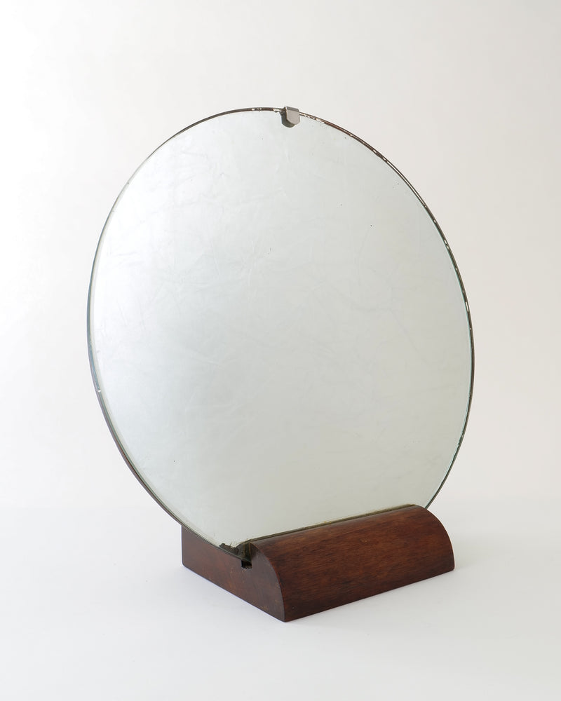 Italian Art Deco Walnut Table Mirror c.1930 by Collection apart | The Oblist