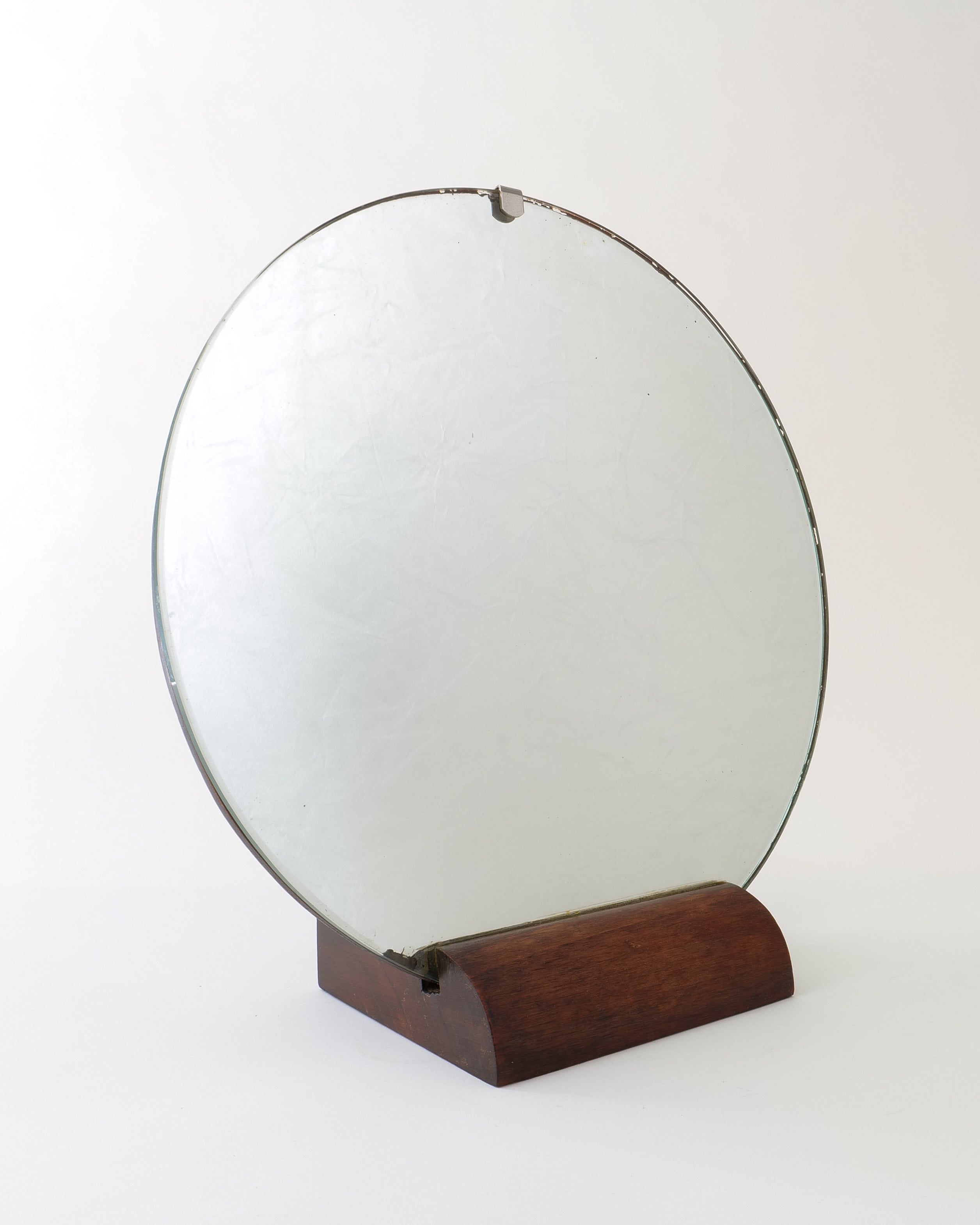 Italian Art Deco Walnut Table Mirror c.1930 by Collection apart | The Oblist