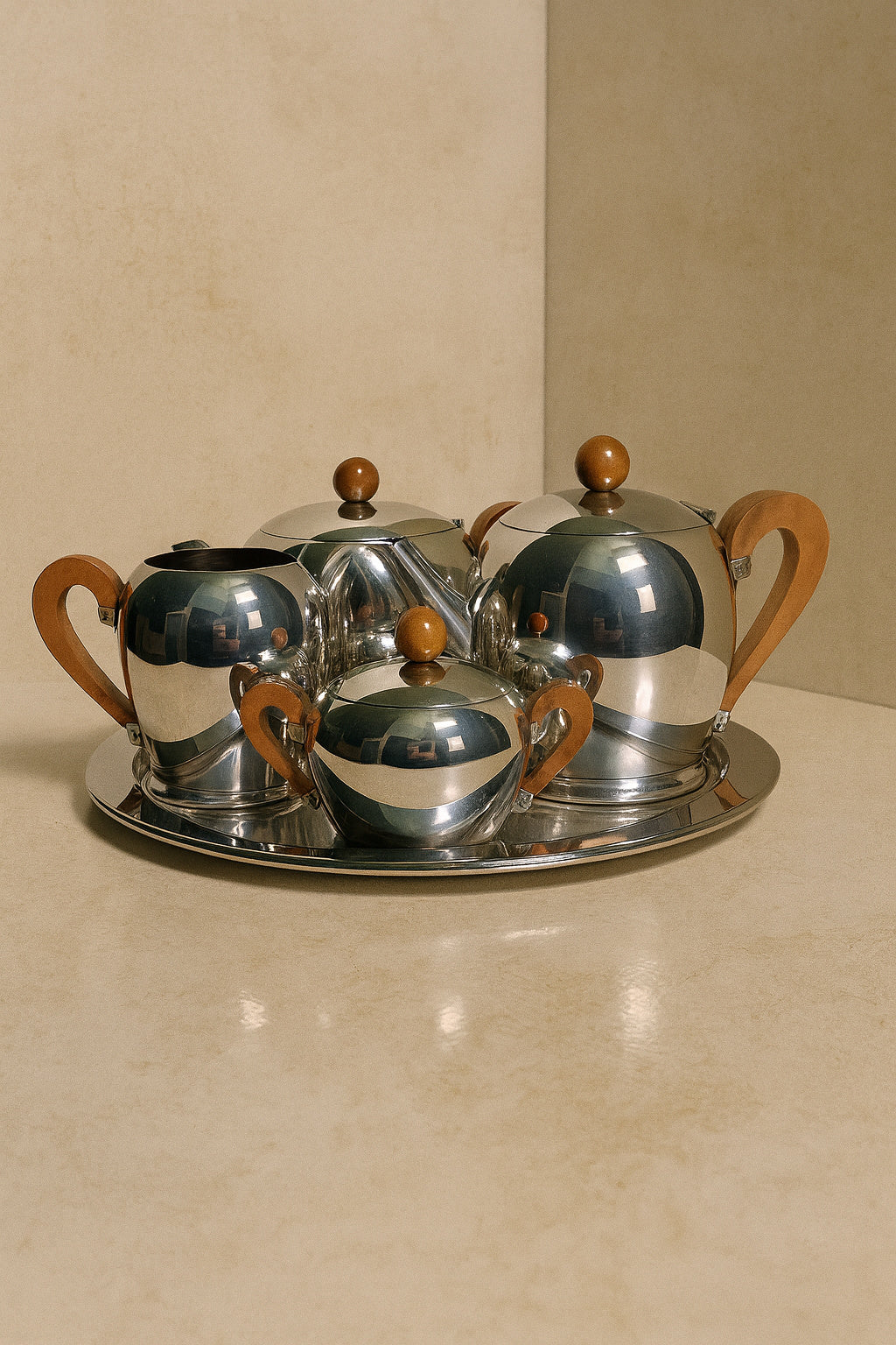 Art Deco Tea/Coffee Set ‘Bombè’ by Alessi