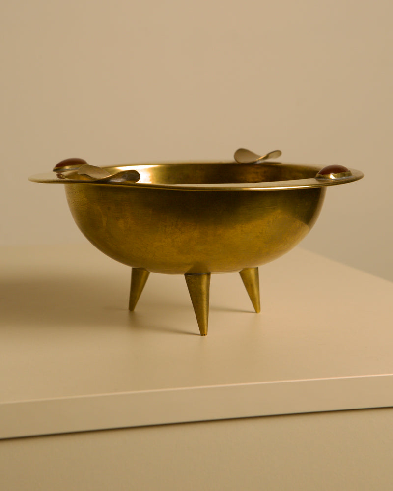 Large Italian Art Deco Brass Ashtray, 1930s by Treaptyque | The Oblist — brass material, vintage design