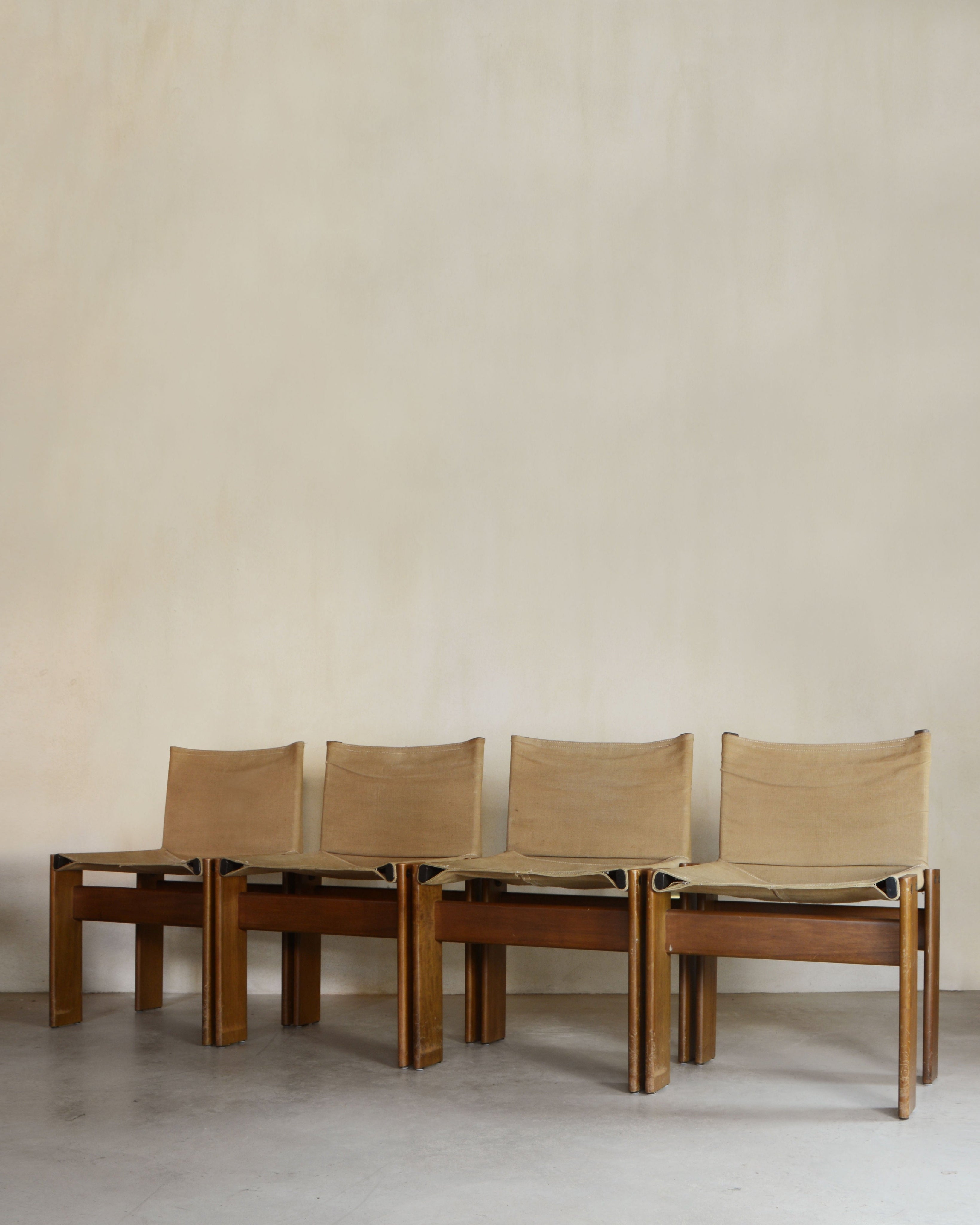 Set of 4 Monk Chairs by Afra & Tobia Scarpa for Molteni, 1970s