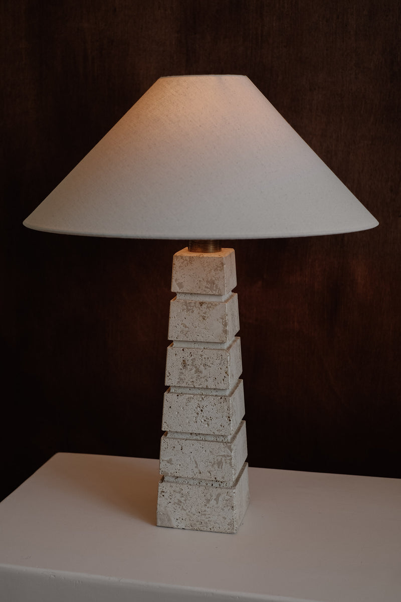 Travertine Table Lamp — detail view