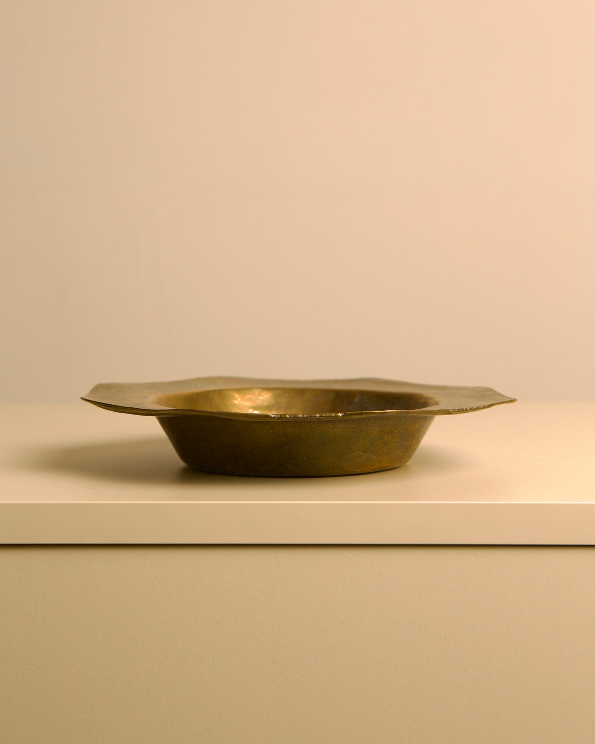 Italian patinated solid brass catchall tray, 1960s — alternate view