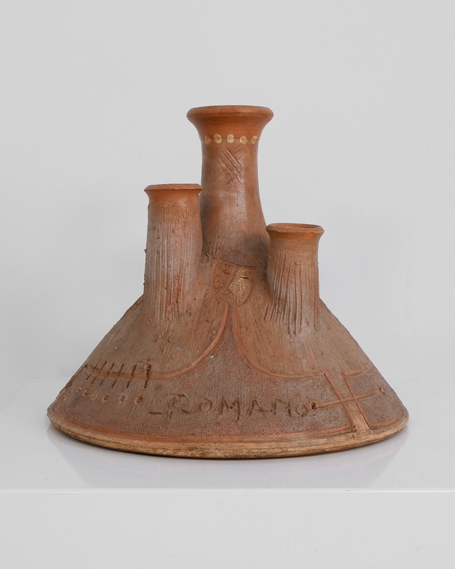 Vintage ceramic candelabra with three holders and Somalia marking