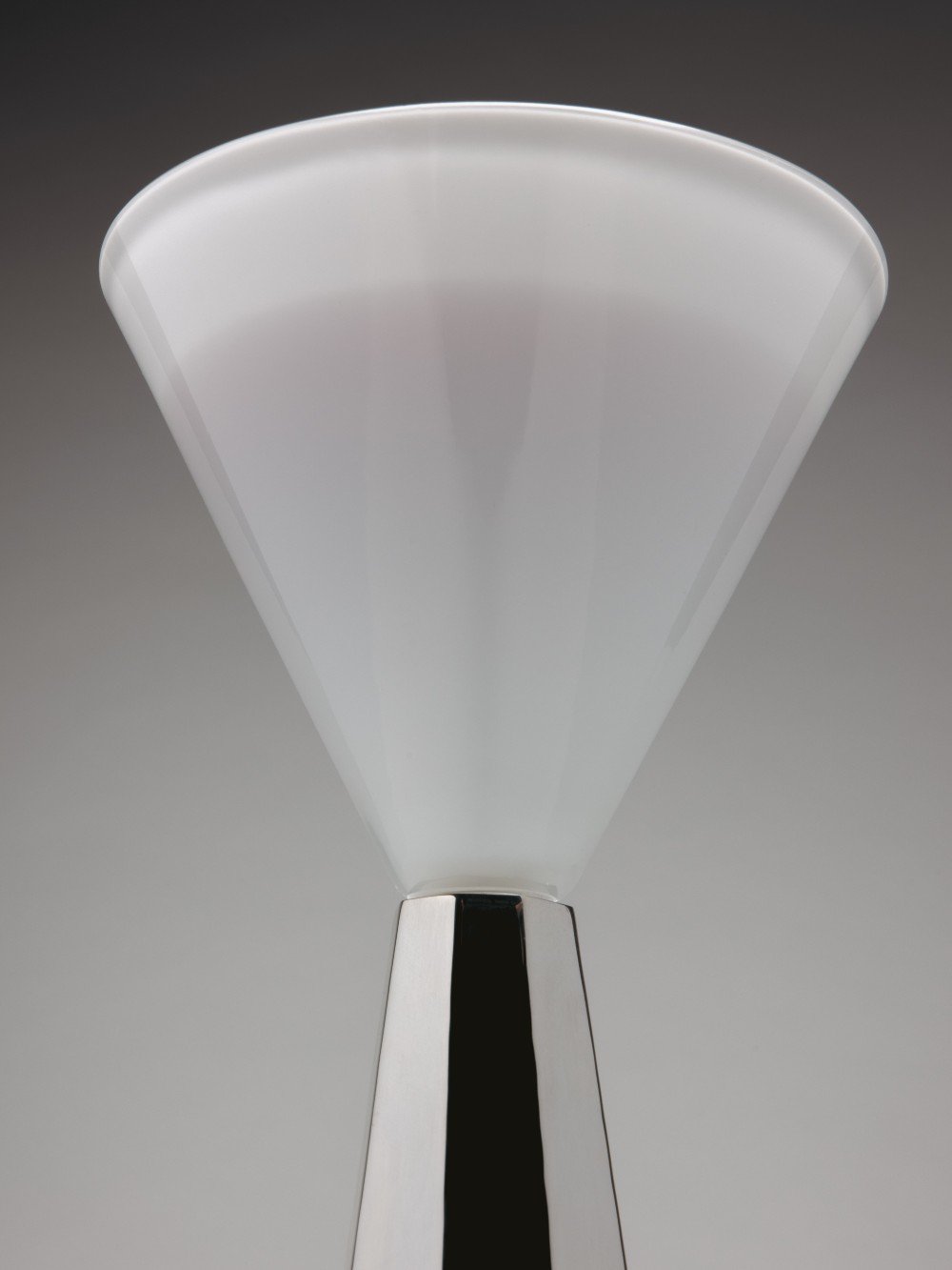 Silver Plated Goblet — close-up of polished silver base and white bowl
