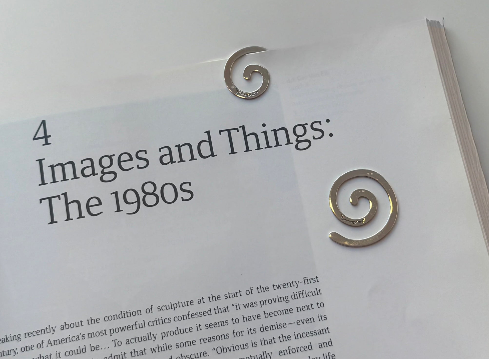 Contemporary bookmark in Silver — side angle