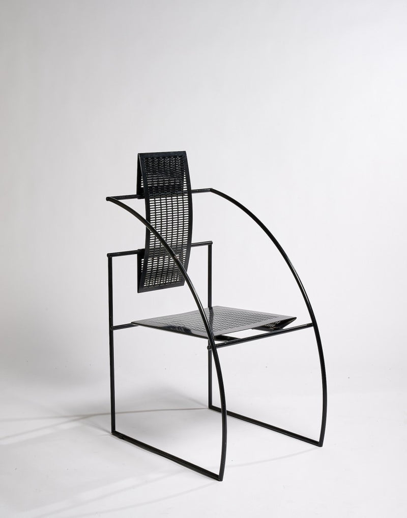 Quinta Chair by Mario Botta for Alias | The Oblist — black metal frame, modern design