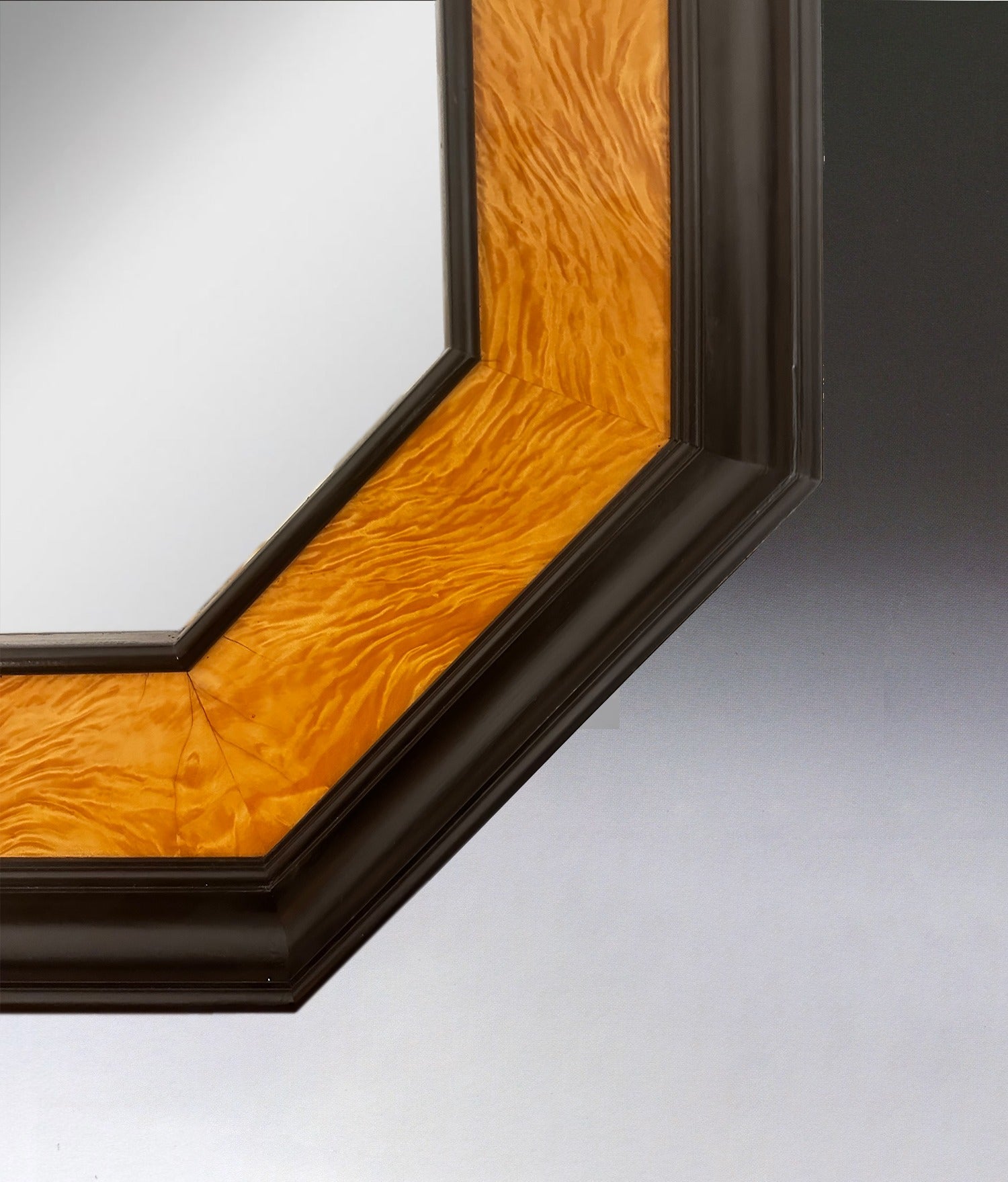 Lacquered Wood Mirror by Jean Claude Mahey