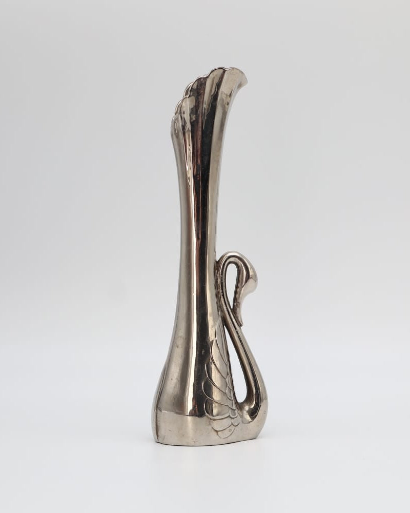 Vintage Art Deco Silver-Plated Swan Solifleur Vase (c. 1920-1930) by Forma Finds | The Oblist
