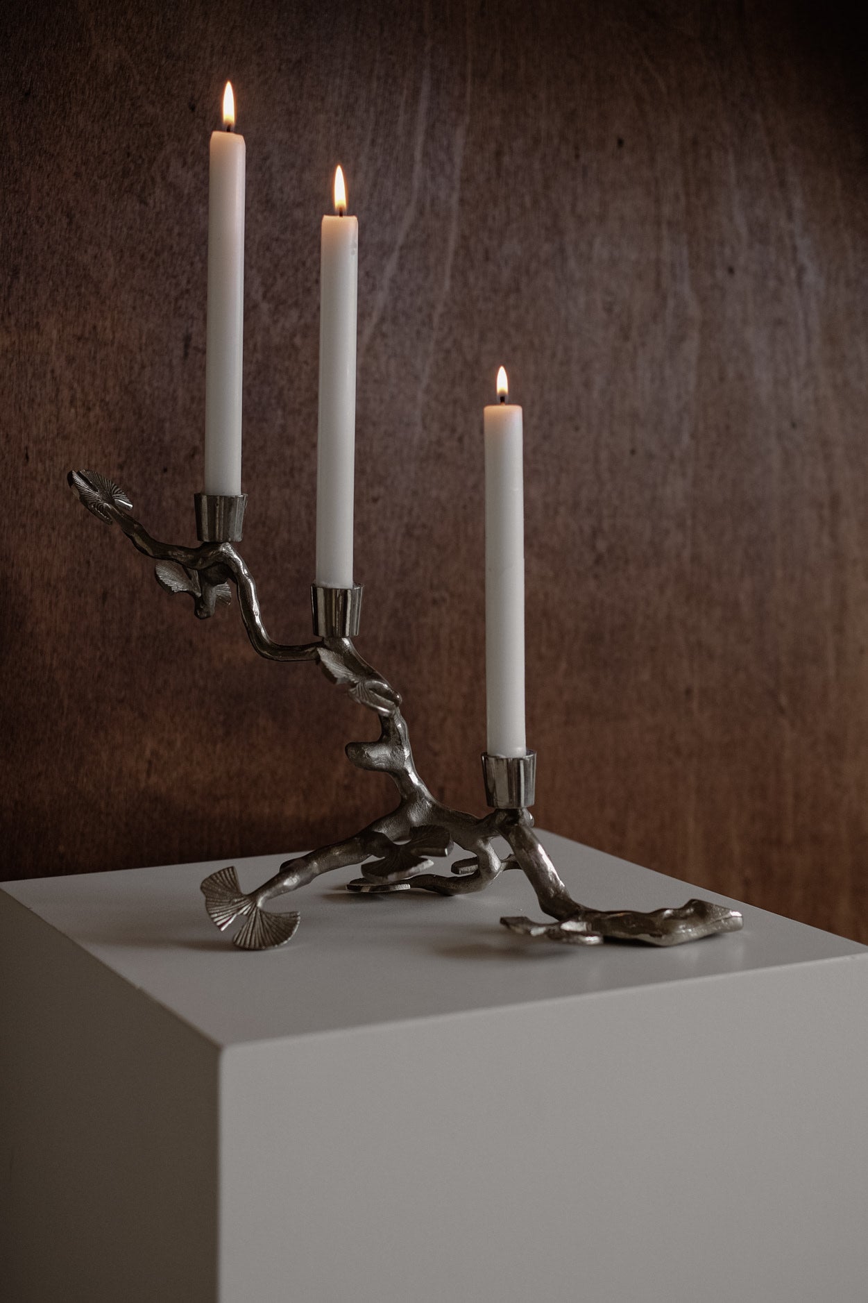 Sculptural Candle Holder  — lifestyle setting