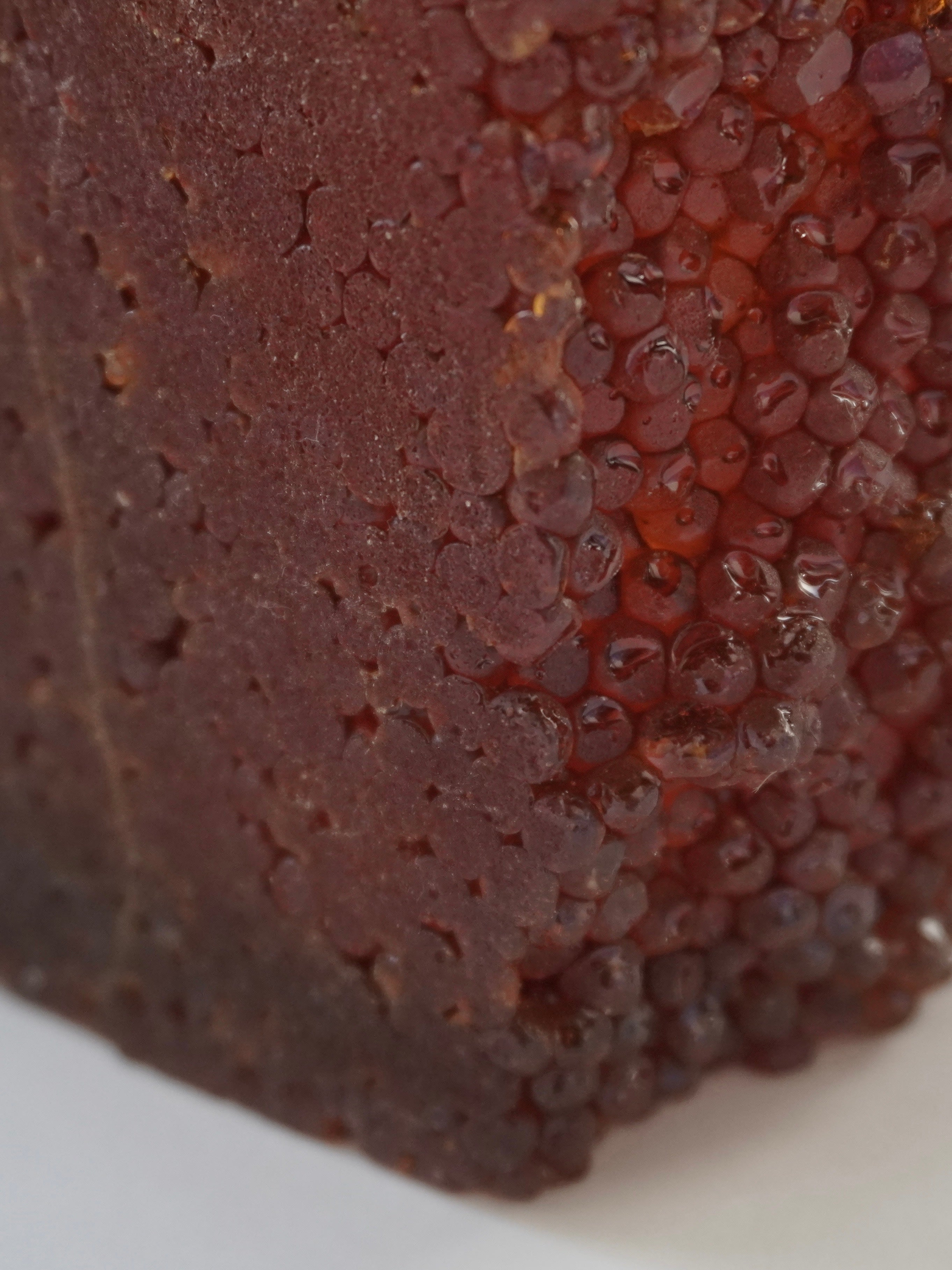 Pine Resin Vase — close-up of textured amber surface