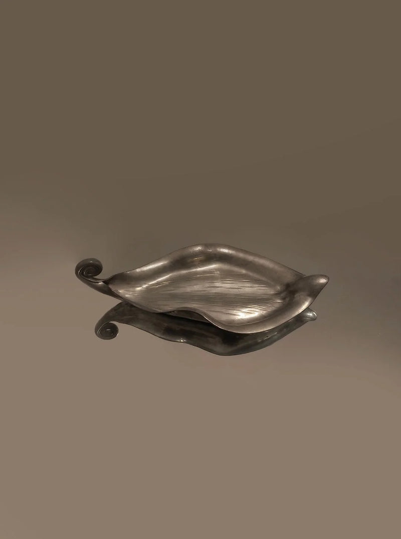 Pewter Leaf Vide Poche by Les Objoies | The Oblist — handcrafted pewter tray
